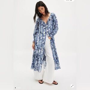 Free People Garden Wonders Maxi Dress blue combo